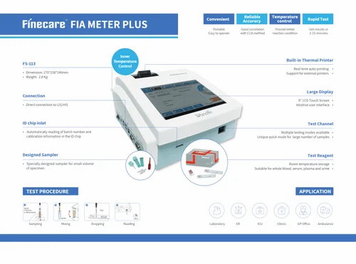 Finecare FIA Meter Plus FS 113 Chemiluminescence Immunoassay Analyzer