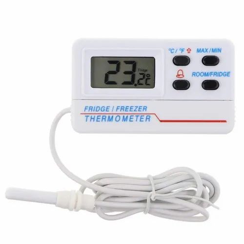 Acutek White Fridge Freezer Thermometer With Temp. Warning Alarm