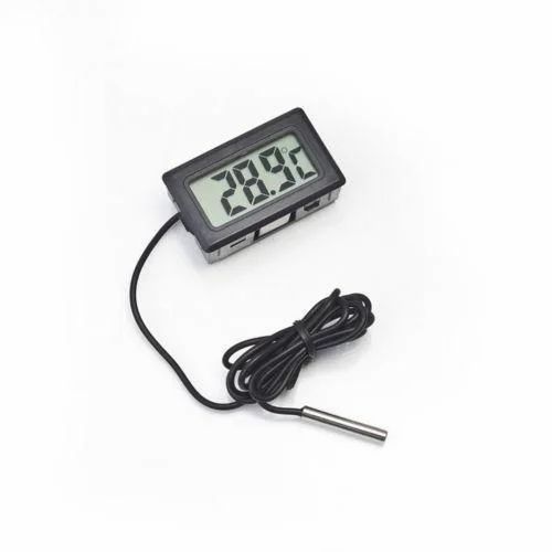 Black Fiber Digital Thermometer With LCD