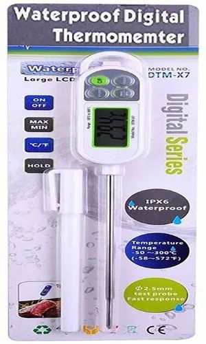 DTM X7 Waterproof Digital Thermometer, Temp Range: -50 to 200 C, 80 mm