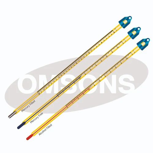 Omsons Precision Glass Thermometer, Accuracy: 0.1 Degreec, -10 to 50°C