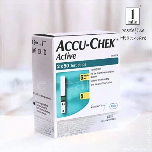 Roche Accu-Chek Active Pack of 100's Blood Glucose Test Strip Glucometer Sugar Check Monitoring BG03
