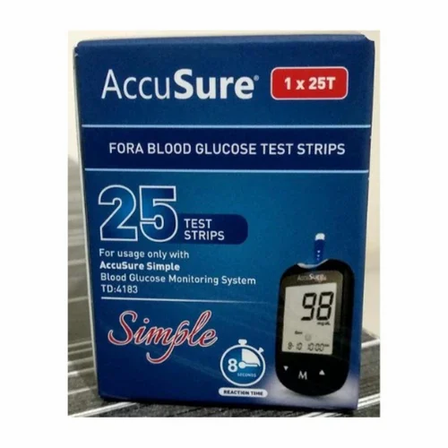25 AccuSure Fora Blood Glucose Test Strip