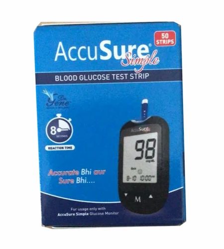 Accu Sure Simple Blood Glucose Test Strip