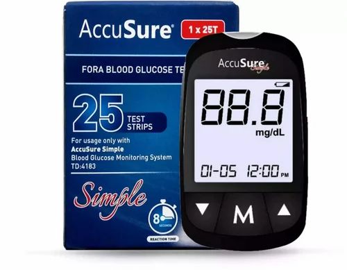 Plastic AccuSure Blue Glucometer Test Strips, For Hospital