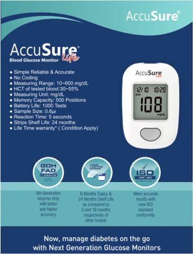 Accusure Blood Glucose Test Strips, 25'S and 50's, 25,50