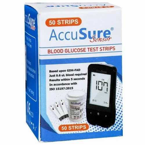 Accusure Sensor Blood Gluco Strip 50