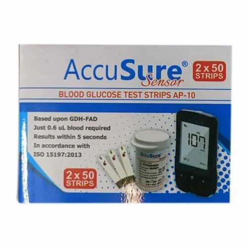 Accu Sure Sensor Blood Glucose Test Strip