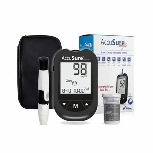 Accusure Simple Blood Glucometer Combo with 25 Strips