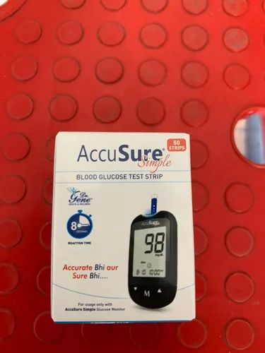 Accusure Simple Blood Glucose Test Strip, 50 Strips