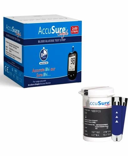 Accusure Simple Blood Test Strip, 100 Strips