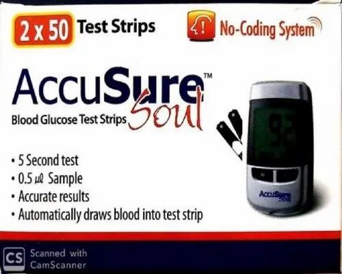 AccuSure Blood Glucometer Test Strips