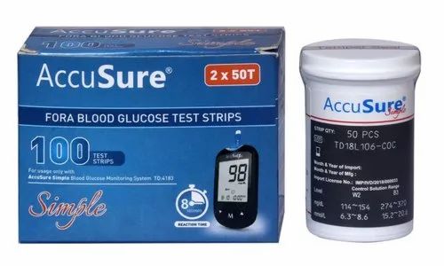Accusure Fora Blood Glucose Test Strip 100