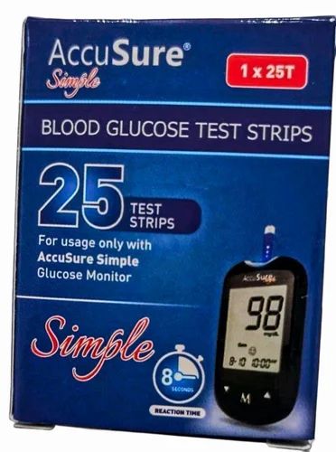 Accusure Simple Blood Glucose Test Strips