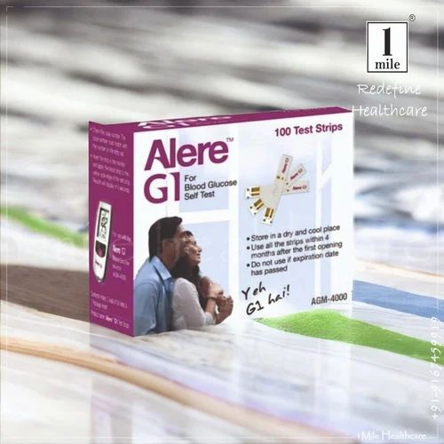 Alere G1 Pack of 100's Blood Glucose Test Strips at 1Mile Glucometer Sugar Check Monitoring BG03