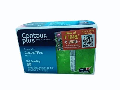 Contour Plus Blood Glucose Test Strip, 50 Strips