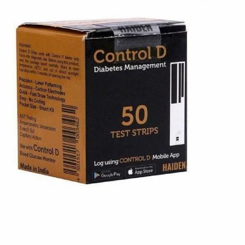 50 Pcs Control D Glucometer Test Strips (Single Pack)