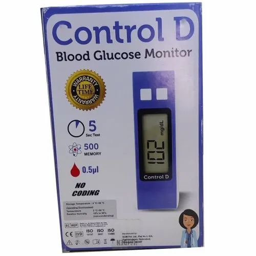 0.5 mg/dl Control D Blood Glucose Monitor, For Hospital, 1000 Tests