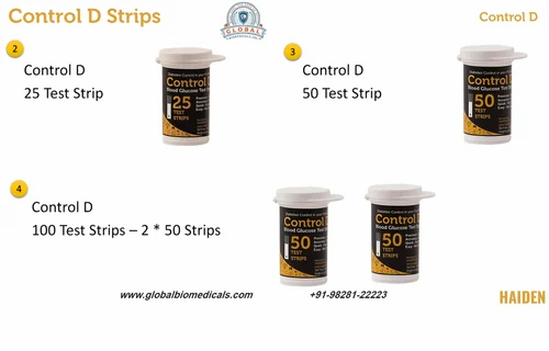 Control D Test Strips, 100 Count (Black) For Control D Glucometer