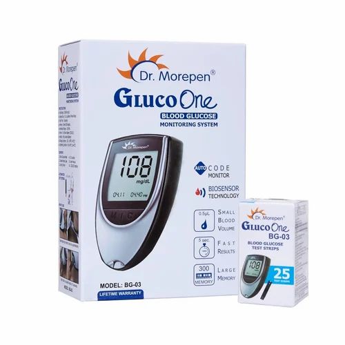 BG 03 Gluco One Blood Glucose Test Strip, 25 Strips
