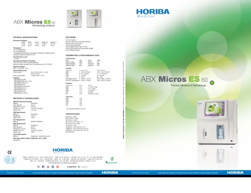 Hematology Analyzer Micros ES 60 HORIBA, 3 Part