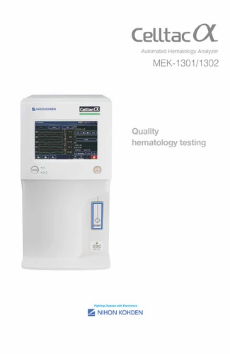 Automatic Nihon Kohden Celltac Alpha MEK 1301 Automated Hematology Analyzer, 3 Part