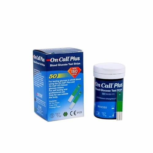 50 Strips On Call Plus Glucometer Bottle Strip