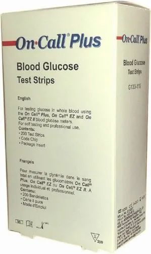 Plastic On Call Plus 200 Blood Glucose Test Strips