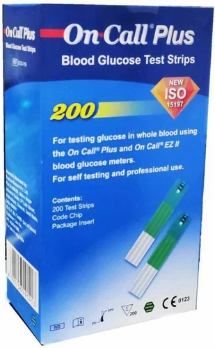 On Call Plus Glucometer Strip, 200 Strips