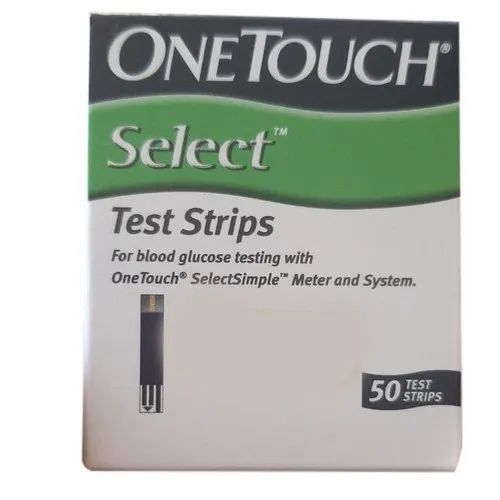 Plastic One Touch Select Blood Glucose Test Strips, 25 mIU/mL