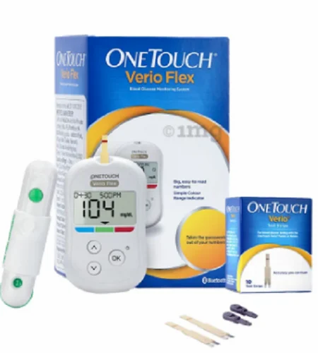 OneTouch Verio Flex Glucometer (Box of 10 Test strips Free)