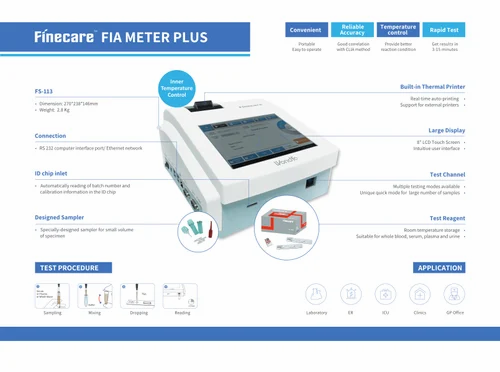 Chemiluminescence Wondfo Finecare FIA Meter 113 Plus Immunoassay Analyzer