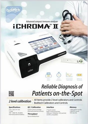 Fully Automatic POCT I-Chroma II Immunoassay Analyzer, For Laboratory, User Input: Touch