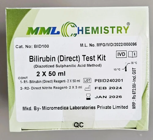 Bilirubin Direct Reagent - 2X50 ml MicroMedica, 50 Tests