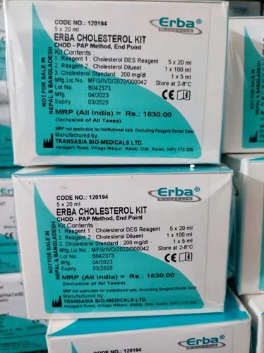 Erba Cholesterol Kit, Pack Size: 2 x 50 mL