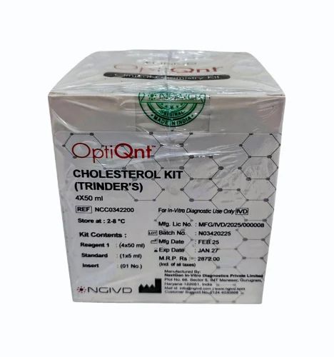 Cholesterol Test Kit (Total Cholesterol) Diagnostic Reagent Kit, Pack Size: 4 x 50 mL