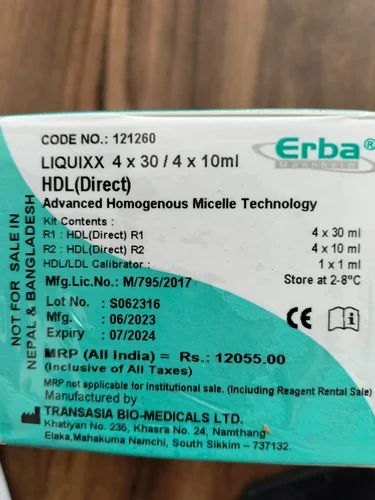 HDL Direct Cholestrol Kit - Erba 160ML