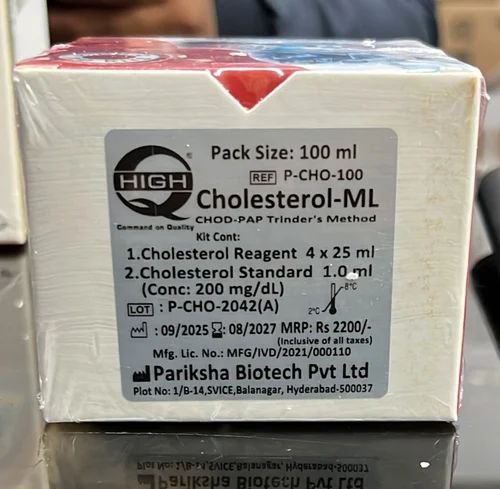 Pariksha Biotech PCHO Cholesterol Test Kit (CHOD-POD Methodology) - 4x25ml