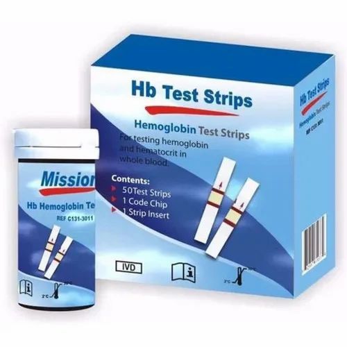 Plastic Mission Hemoglobin Test Strip (PACK OF 50), For Clinical