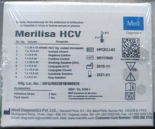 Plastic HCV Elisa Meril Immunology Reagent, For Laboratory