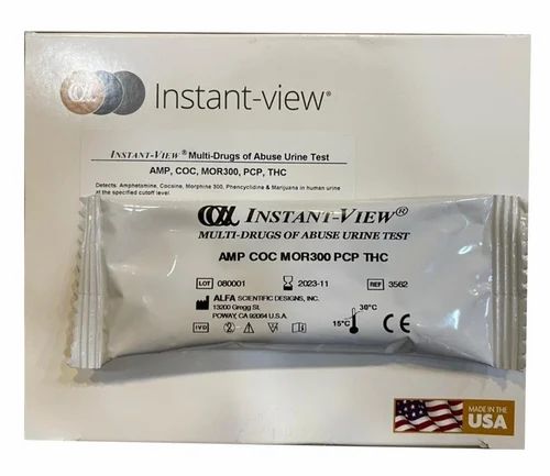 White Polycarbonate Instant View Multi-6 Drugs Abuse Urine Test, Packaging Type: Box