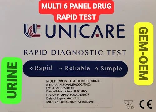 Multi 6 Panel Drug Of Abuse Rapid Test Kit - GEM OEM, Format: Dip Card