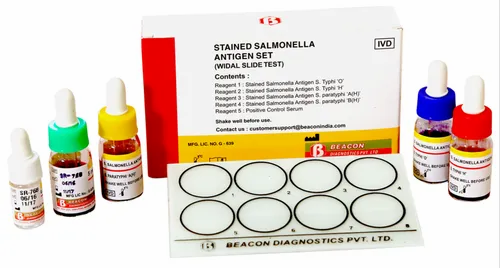 Stained Salmonella Antigen Set, For Widal Slide Test, Packaging Type: Bottle