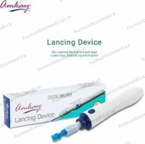White Plastic Lancing Device / Pen with Ejector (Depth Settings 1-5)