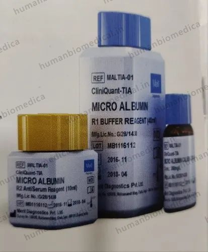 Meril Micro Albumin Reagent - Liquid (Biochemistry Test, Pack Size 1X40/1X10) for Serum Sample