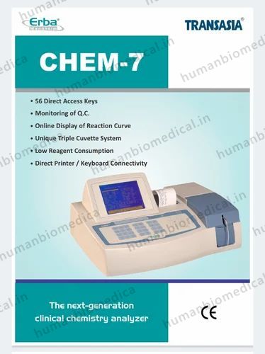 Semi Automatic Erba Chem 7 Biochemistry Analyser
