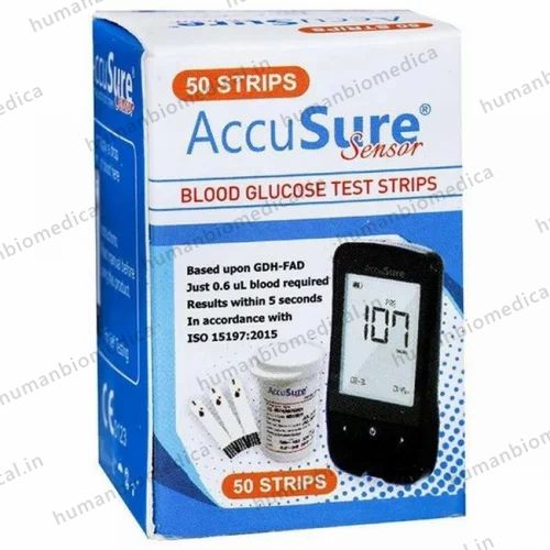 Accusure Sensor Blood Gluco Strip 50