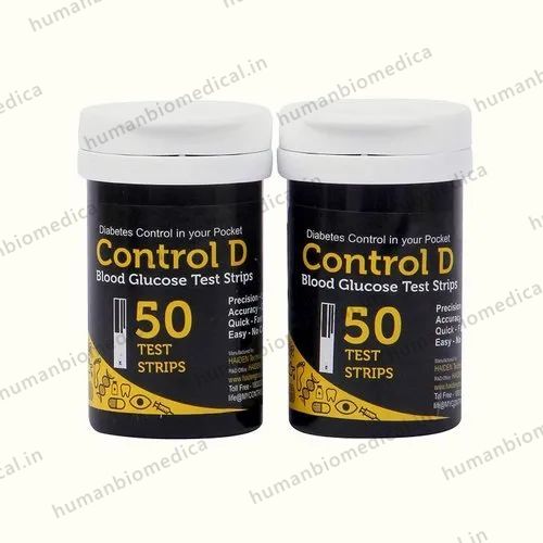 Plastic Control D Blood Glucose Test Strip, For Hospital
