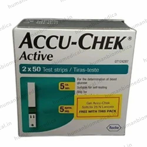 Plastic AccuCheck Sugar Test Strips, For Clinical