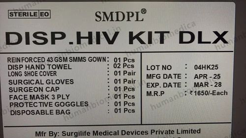 Sterile Disposable HIV Protection Kit DLX with Reinforced SMMS Gown, Gloves, Mask, Goggles & Shoe Co